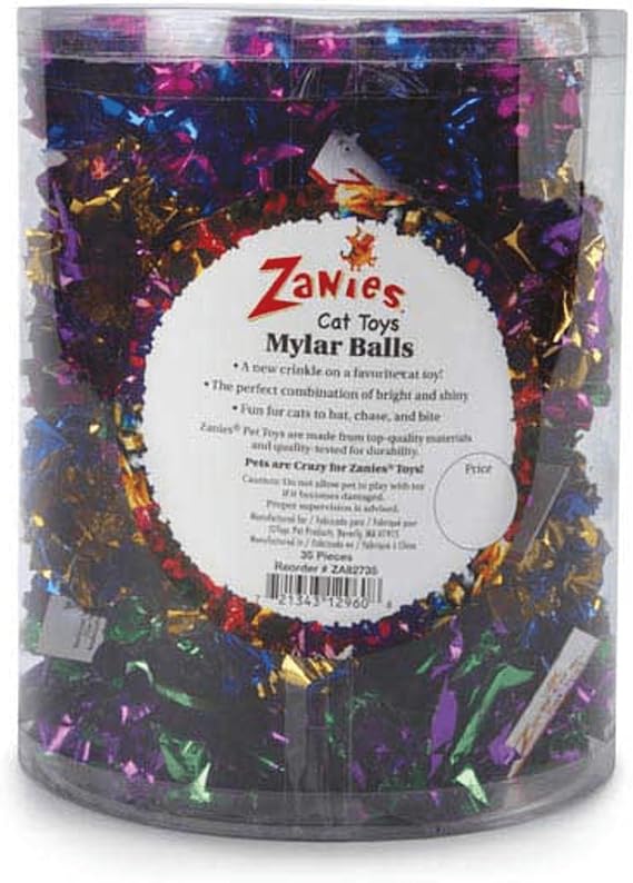 Zanies Mylar Balls Cat Toys, 35-Piece Canisters