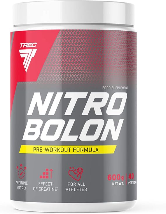 Trec Nutrition Nitrobolon - Advanced Pre-Workout Formula with Creatine Stack, Performance Enhancer, Boosts High Intensity Workouts & Rapid Absorption (600g, Orange)