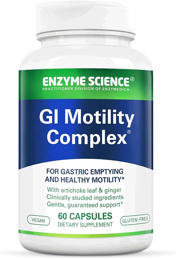Enzyme Science GI Motility Complex Supplement for Men & Women - Apple Cider Vinegar Capsules with Artichoke & Ginger, Digestive Health Support for Adults, Reduces Occasional Bloating & Gas - 60 Caps