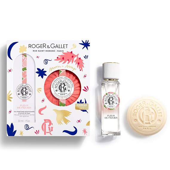 ROGER & GALLET | Fleur de Figuier Gift Set | 1 fl oz Wellbeing Fragrant Water | 3.5 oz Perfumed Soap | Limited Edition