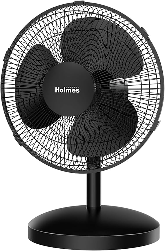 Holmes 12" Oscillating Table Fan 3-Speed Adjustable 15 Tilt Quiet