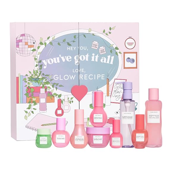 Glow Recipe Hey You, You've Got It All - 9-Piece Kit Collection - Full Size Gentle Cleanser, Toner, Glow Drops, Hyaluronic Serum & Cream, Dark Spot Serum, Avocado Retinol Eye Cream & Guava Eye Gel