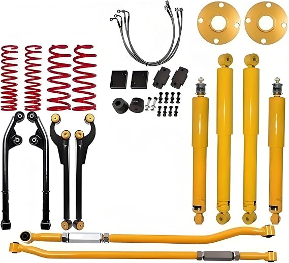 Rear Shock Absorbers & Front Shock Absorbers Compatible for Suzuki Jimny 4x4 Suspension 3 Inch Lift Kit Shock Absorber Lift Kit, Rear Shocks, Air Rear Struts & Shocks Front and Rear, Amortiguado