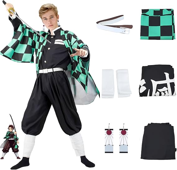 Kitimi Kamado Anime Cosplay Costume, Anime Cosplay Kimono, Halloween Costume for Women Men