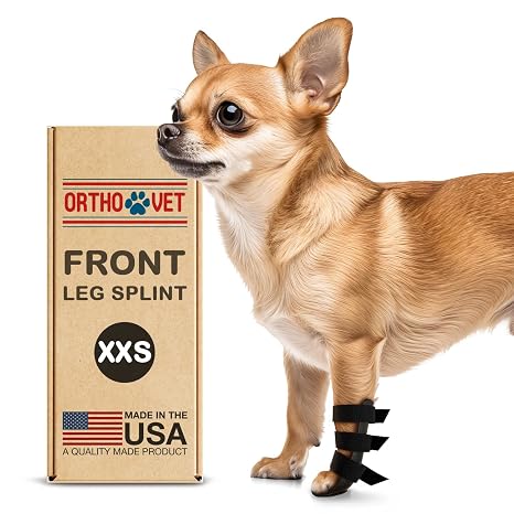 Standard Front Leg Brace for Dogs with Injuries, Arthritis, or Licking Prevention, Durable & Lightweight Post-Surgery Protection for Pets - XXS