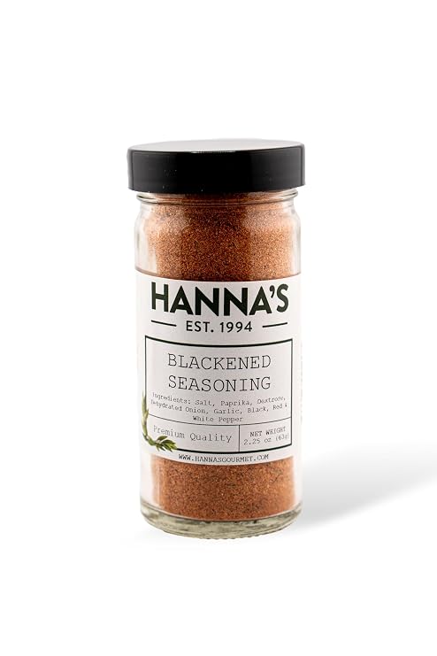 Hanna's Blackened Seasoning, Premium Quality, 4 fl oz Glass Jar