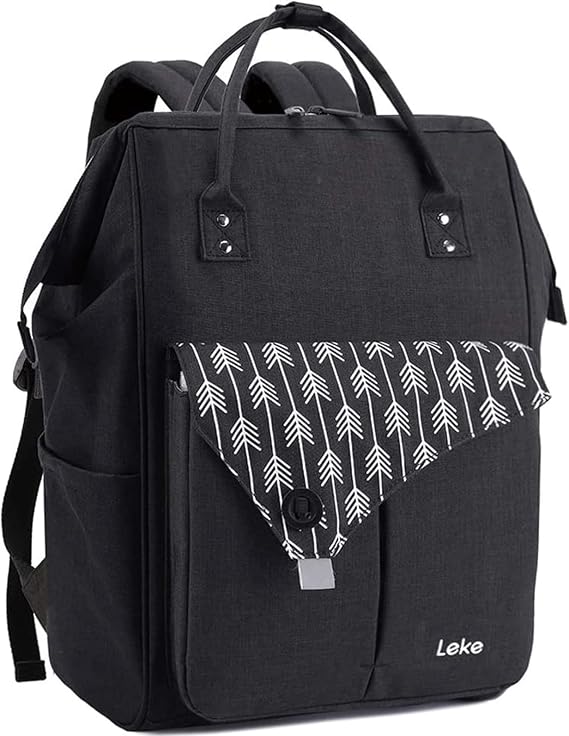 Lekesky Laptop Backpack 15.6 Inch Laptop Rucksack Bag for Womens Backpack for Work Business Travel School College, Black