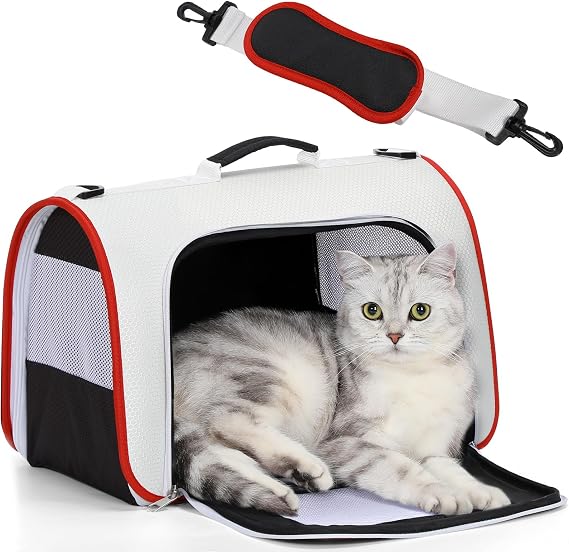 A 4 Pet Cat Carrier, Airline Approved, EVA Soft-Sided, Anti-Collapse