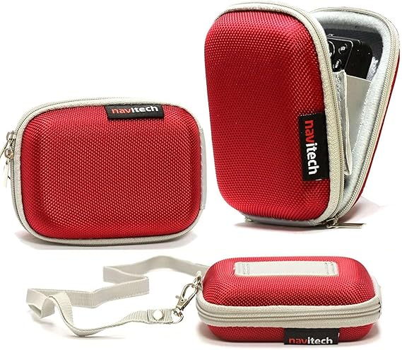 Navitech Red Water Resistant Hard Digital Camera Case Cover Compatible With Compatible With GoPro Hero 4 Session