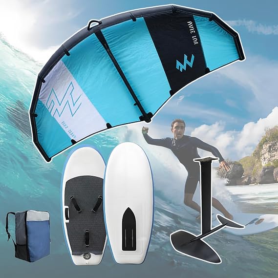 Inflatable Surfing Wing & Hydrofoil Surfboard Set for Beginners - Versatile Handheld Inflatable Set Supports Kitesurfing, Traditional Surfing Adventures