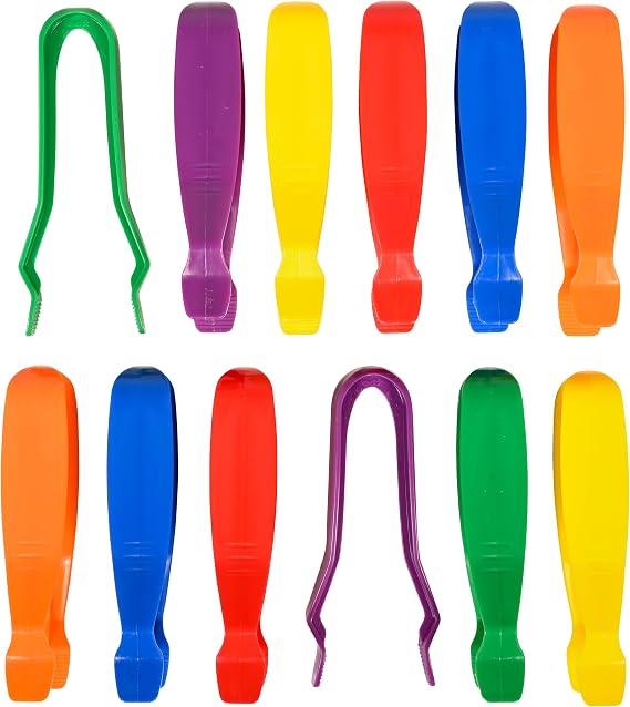 edxeducation Jumbo Tweezers, Set of 12, 6 Colors