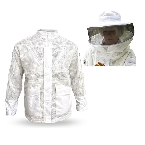 Beekeeping Jacket (L) + Beekeeping Round Hood w/Veil (S/M/L) (Bundle & Save)