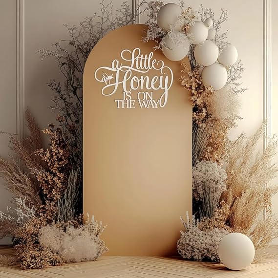 A Little Honey is on the way Sign for Baby Shower backdrop Wall Decorations, Wooden Honey Bee theme banner decor for boy or girl photo booth