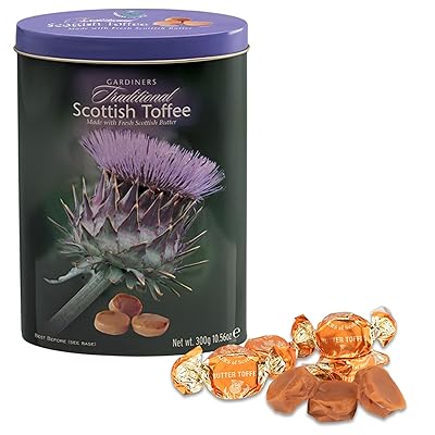 Gardiners of Scotland Handmade Fudge, Scottish Thistle Traditional Scottish Butter Toffees 10.6 Ounce Tin