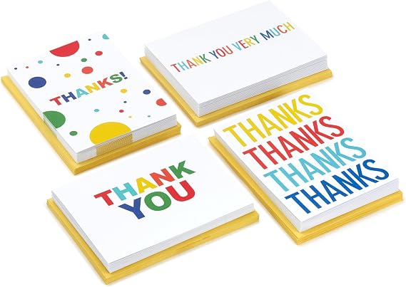 Hallmark Teşekkür Kartı Çeşitliliği, Birincil Renkler (Çocuklar ve Yetişkinler için 48 Teşekkür Notu)
