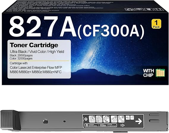 827A Compatible Toner Cartridge Replacement for HP 827A CF300A CF301A CF303A CF302A for HP Color LaserJet Enterprise Flow MFP M880 M880z+ M880z M880z+NFC Printers Black