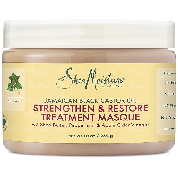 SheaMoisture Jamaican Black Castor Oil Treatment Masque Deep Conditioner Hair Treatment for Dry, Damaged Hair, 10 Oz