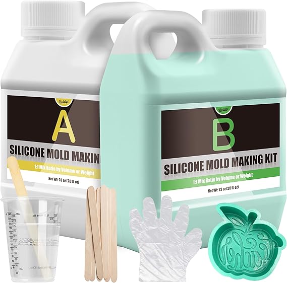 Silicone Mould Making Kit,1.2L Liquid Silicone Rubber for Casting(Green)
