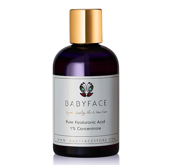 Babyface Pure 1% (100%) Hyaluronic Acid Concentrate - Pure HA, No Fillers Added. NO irritants. Alcohol FREE, 4.4 oz