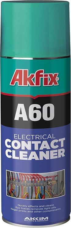 Akfix A60 Electrical Contact Cleaner Spray (1x12 oz.) - Contact Cleaner Electronics, Dry Cleaner for Flux and Other Surface Contaminants, Safe for Circuit Boards & Electronics | 12 oz. 1 Pack