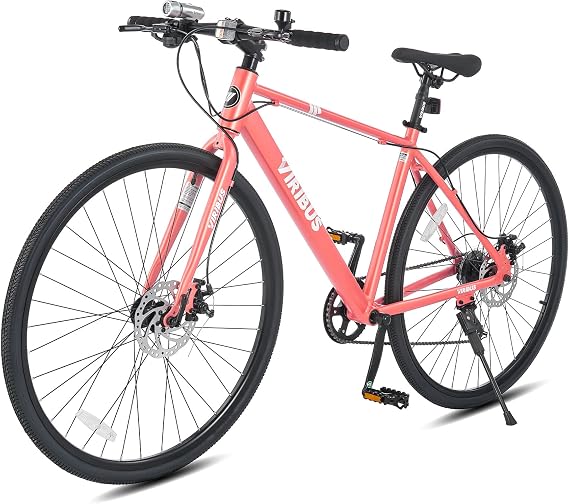 Viribus Hybrid Bike 28" Adult Bike Women Men Bike with Lightweight Aluminum Frame 700C Bike 7 Speed Shimano Derailleur Road Bike City Bike Adult Bicycle