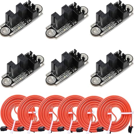 6 pcs Optical Endstop,Optical Limit Switch Module Optical Switch Sensor with 1M Cable for 3D Printer