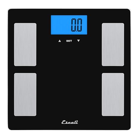 Escali Goal Tracking Body Composition Scale, Measures Body Fat, Muscle Mass, Body Water, Bone Mass, Basal Metabolic Rate (BMR), Body Mass Index (BMI) and Body Weight for 10 Users