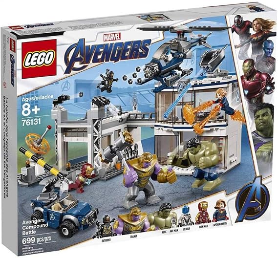 LEGO Marvel Avengers Compound Battle 76131 Building Set Includes Toy Car, Helicopter, and Popular Avengers Characters Iron Man, Thanos and More (699 Pieces)