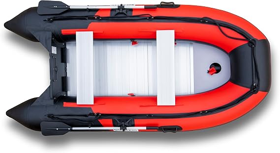 13.1ft Inflatable Boat Raft Fishing Dinghy Pontoon Boat Kayak with Aluminum Floor