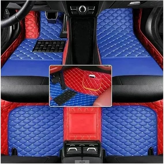 Full Coverage Mats For Mitsubishi For EK For X 2020 2021 2022 2023 2024 2025 2026 Car Floor Mats Mat Accessories Interior(Blue red)