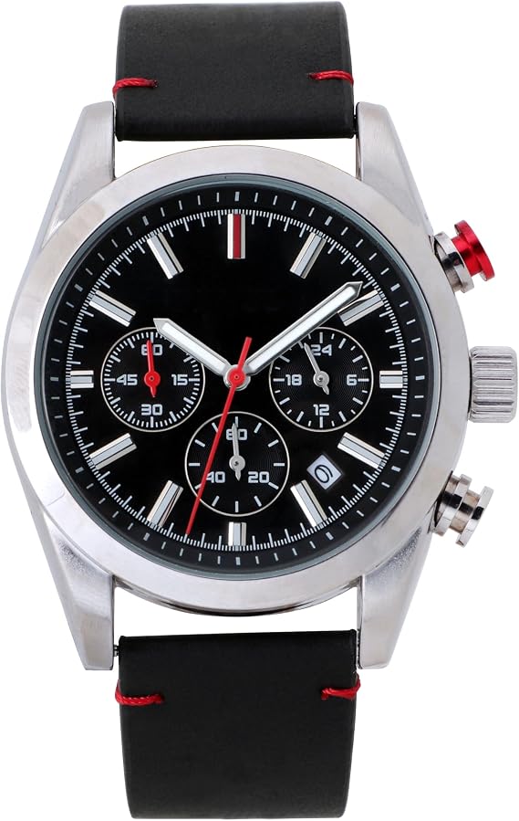 NUOVO Men's Watch Classic Leather Strap Modern Classic Quartz Watch Easy to Read Men's Business Casual Minimalist Watch