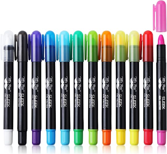 Mr. Pen- Gel Crayons, 12 Pack, Twistable, Non-Toxic