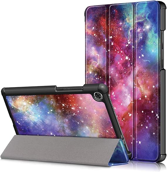 Case for Lenovo Tab M8 (3rd Gen) / Smart Tab M8 / Tab M8 FHD/Tab M8 HD LTE/Tab M8 HD 8 Inch Display Tablet, Slim Lightweight Trifold Shell Stand Cover Case (Galaxy)
