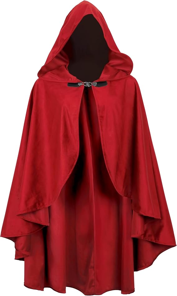 Medieval Curved Costume Cape, 8 Colors, One Size for Halloween & Ren Faire