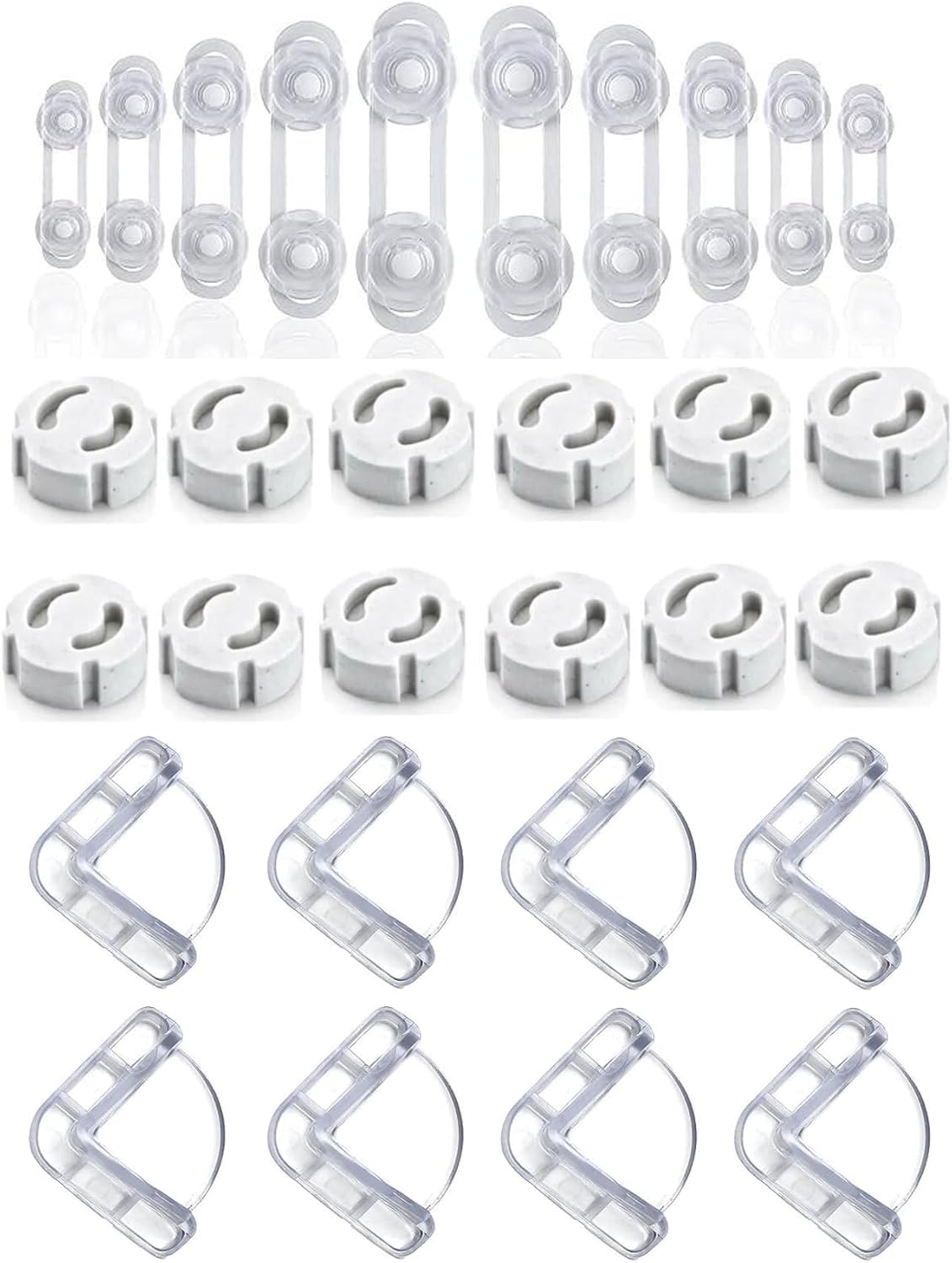 Orret Home 10 Cabinet Locks, 12 Socket Covers, 8 Corner Protectors, Child Safety, Baby Equipment