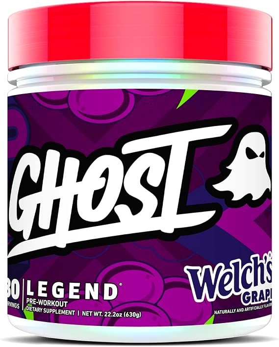 GHOST Legend Pre-Workout Powder, Welch's Grape - 30 Servings Pre-Workout for Men & Women with Choline, L-Citrulline, Beta Alanine for Energy & Focus
