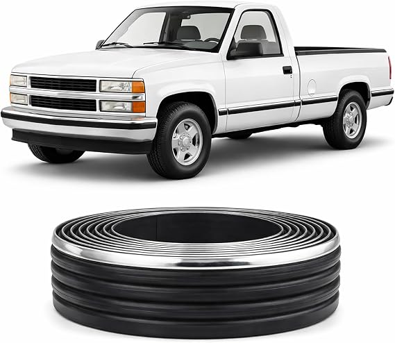 Chrome Body Side Molding Replacement Automotive Trim Kit : 2.5" Tape-On Molding for 1988-1998 Chevy Tahoe Suburban Silverado GMC Yukon Blazer