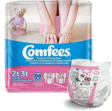 Comfees Training Diaper Pants for Girls, JB S2 626, 26 Count