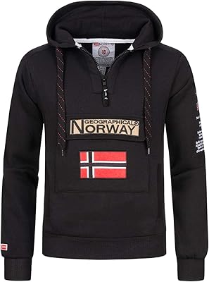Geographical Norway Sweatshirt Gymclass Hoodie Man Cotton Blend Black Xl