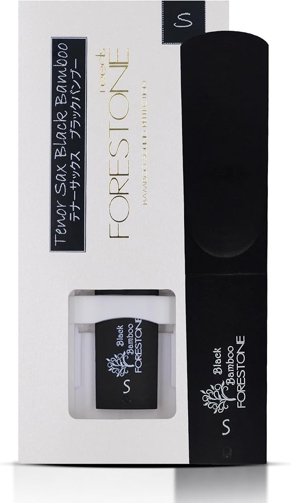 Forestone Bamboo Synthetic Tenor Saxophone Reed with Carbon & Bamboo Fiber Blend- French Filed Cut with Dark, Classical Sound Profile Long-Lasting - Made in Japan - Black Soft (S)
