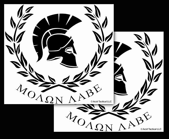 Molon Labe Mylar Airbrush Spray Paint Stencils 10 Mil 2 Pack