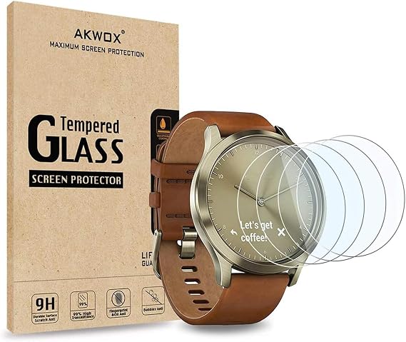 [4-pack] Tempered Glass Screen Protector for Garmin Vivomove HR, [0.3mm 2.5D High Definition 9H] Premium Clear Screen Protector for Garmin Vivomove HR