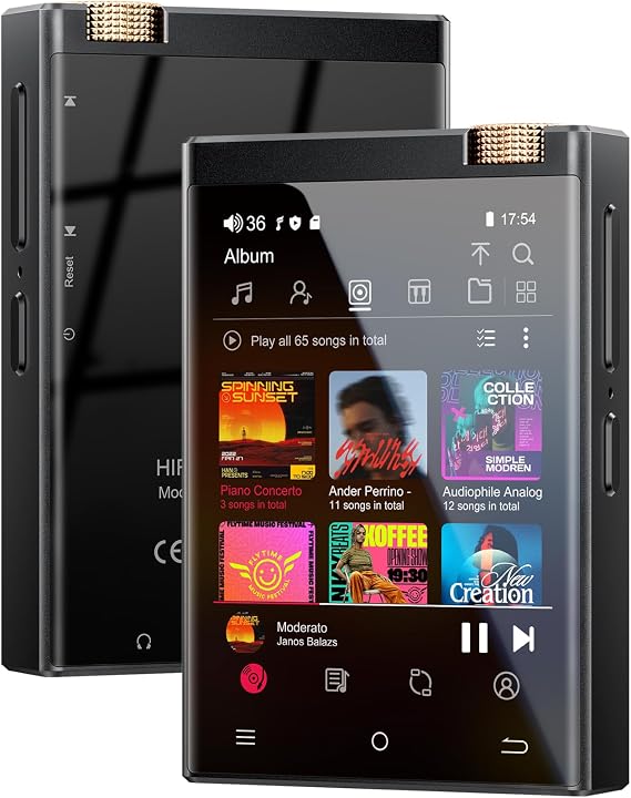 HiFi MP3 Player with Bluetooth and WiFi, Oilsky Lossless DSD High-Resolution Digital Audio Music Player, High-Resolution Portable Audio Player with 64GB Card, Supports up to 1TB
