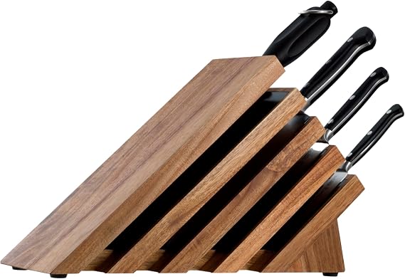Messermeister Meridian Elite 5-Piece Next Level Block Set - Includes Chefs, Utility, Paring Knife, Fine Steel + Knife Block