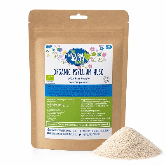 Organic Psyllium Husk Powder By The Natural health Market | Fine Milled Powder | Organic Probiotic (50g)