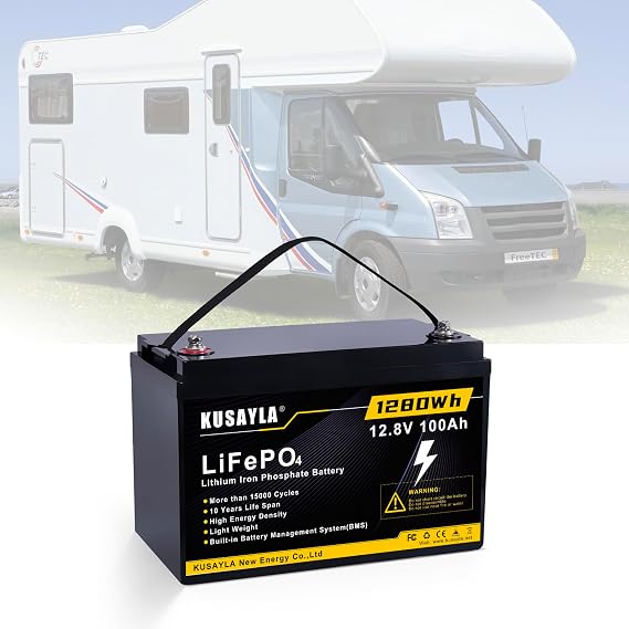 12.8V 100Ah LiFePO4 Lithium Battery 15,000+ Deep Cycle Life with BMS for Solar System Home Energy Storage,RV, Home Alarm System,Scooters,Emergency Lighting