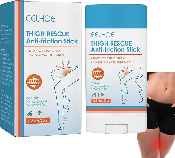Anti Chafe Stick - Thigh Rescue Anti Friction Stick - Waterproof Running Chafe Stick - Anti Chafe Balm - Foot Blister Gel Stick for Heel, Lower Arm, Thigh Legs, Skin Protection