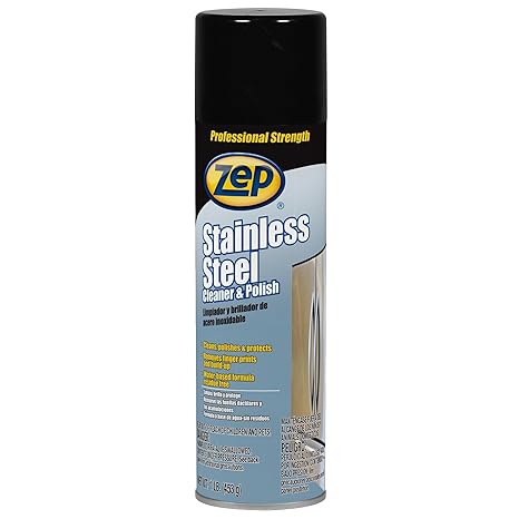 Zep Stainless Steel Cleaner & Polish - 16 oz (Pack of 1) - 1048844 - Removes fingerprints, smudges, dirt and dust
