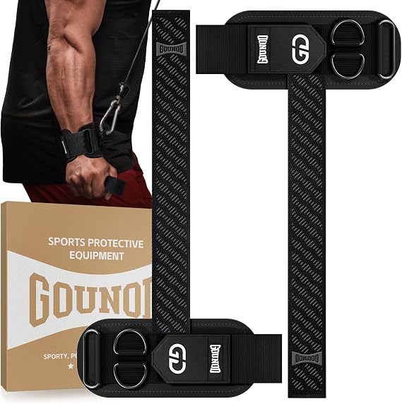 GOUNOD Lifting Wrist Straps with D Ring for Weightlifting & Gym