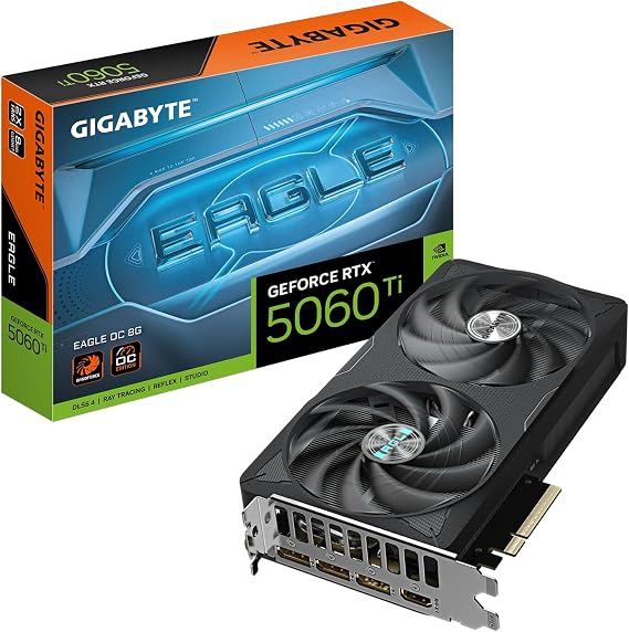 GIGABYTE GeForce RTX 5060 Ti Eagle OC 8G Graphics Card, 8GB 128-Bit GDDR7, PCIe 5.0, WINDFORCE Cooling System, GV-N506TEAGLE OC-8GD Video Card